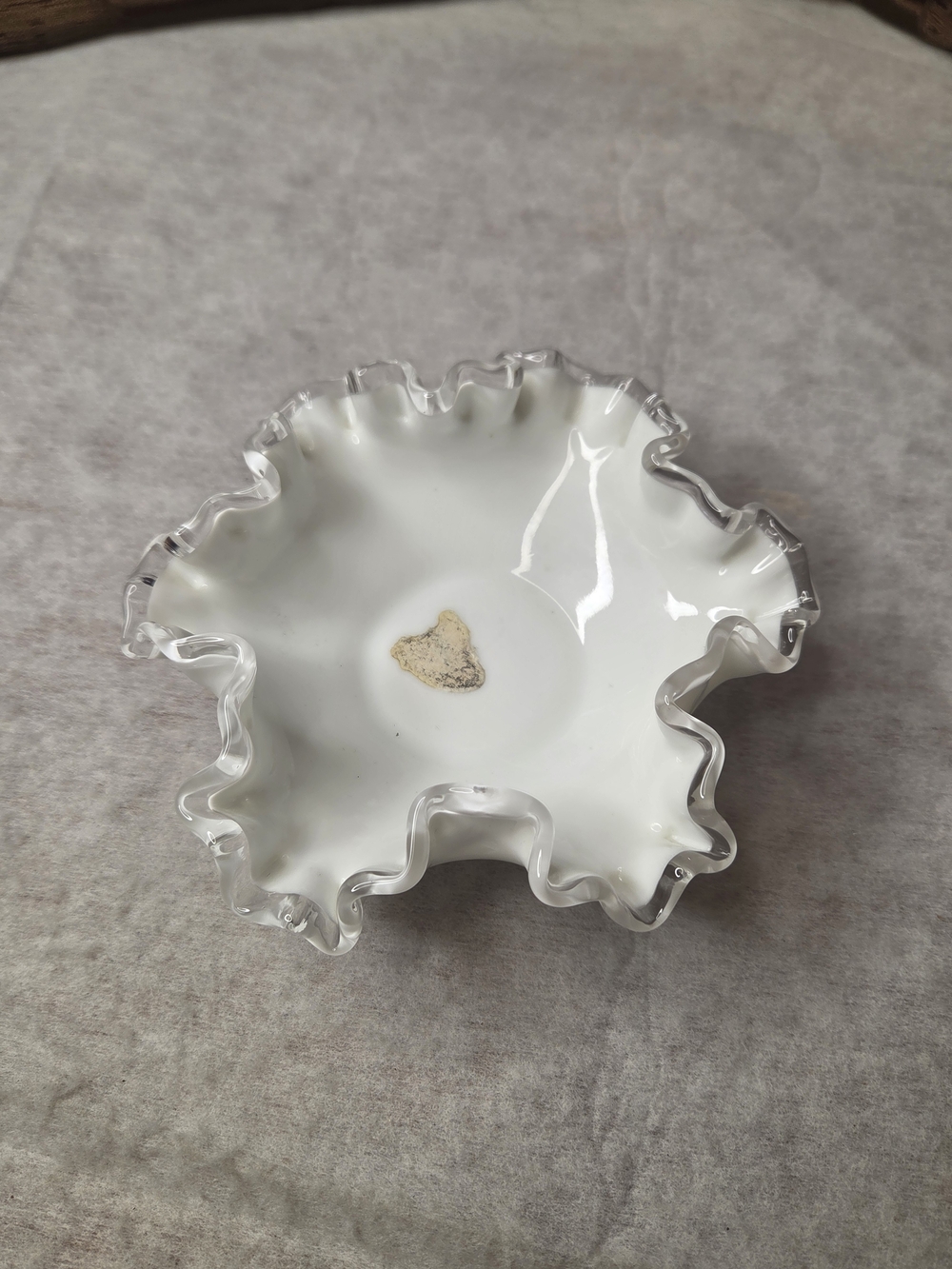 Fenton Silver crest 6 inch Double Crimped  Bon Bon Candy Dish Clear Edge Glass